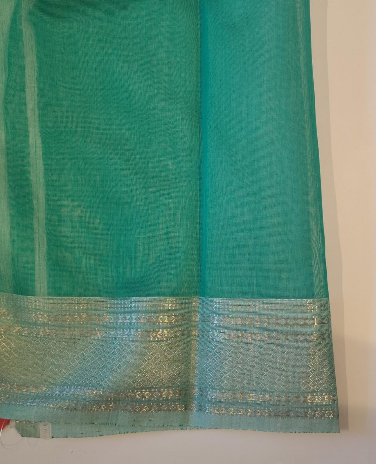 Maheshwari Handloom Silk-Cotton Saree – Emerald Green