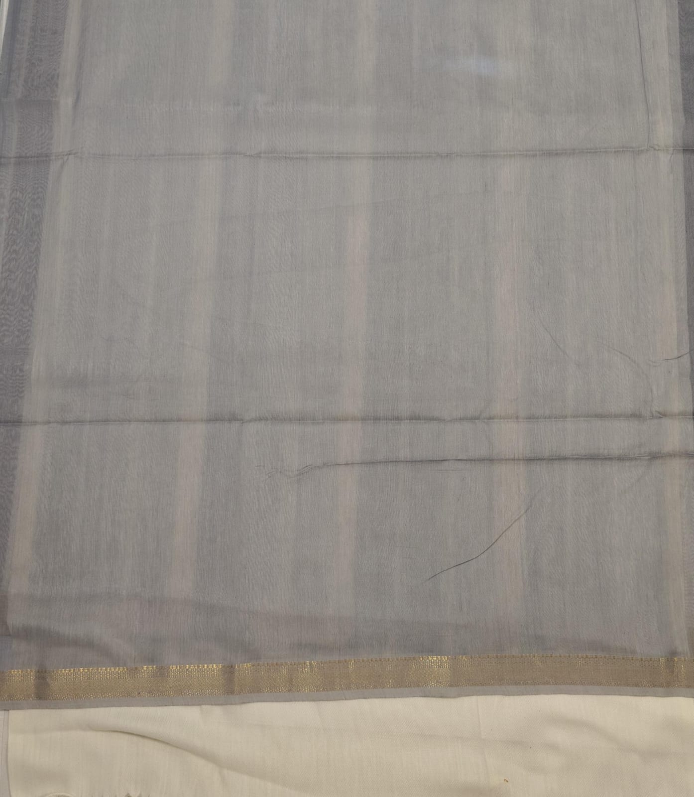 Maheshwari Handloom Silk-Cotton Saree – Charcoal Grey