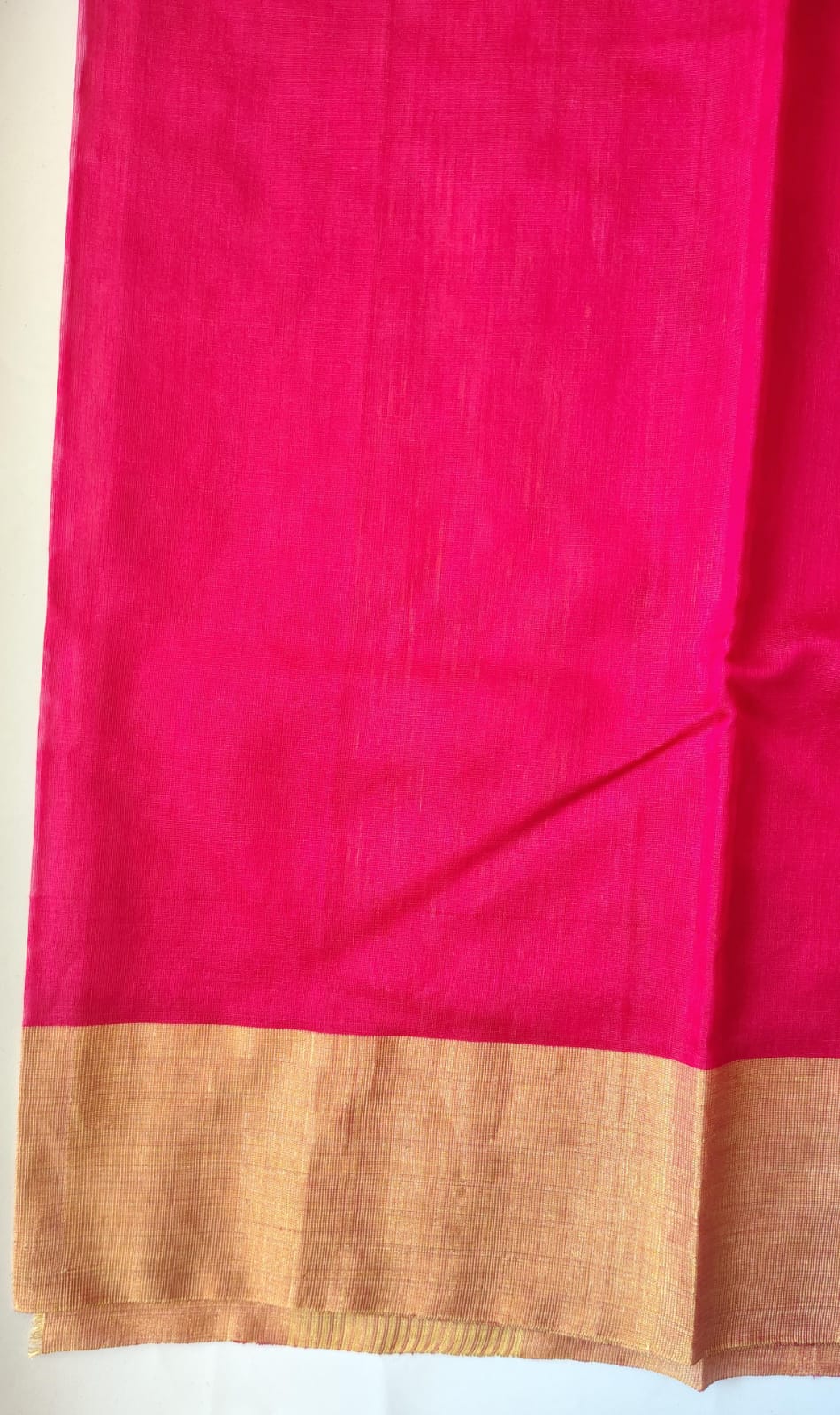 Chanderi Handwoven Saree – Vibrant Pink
