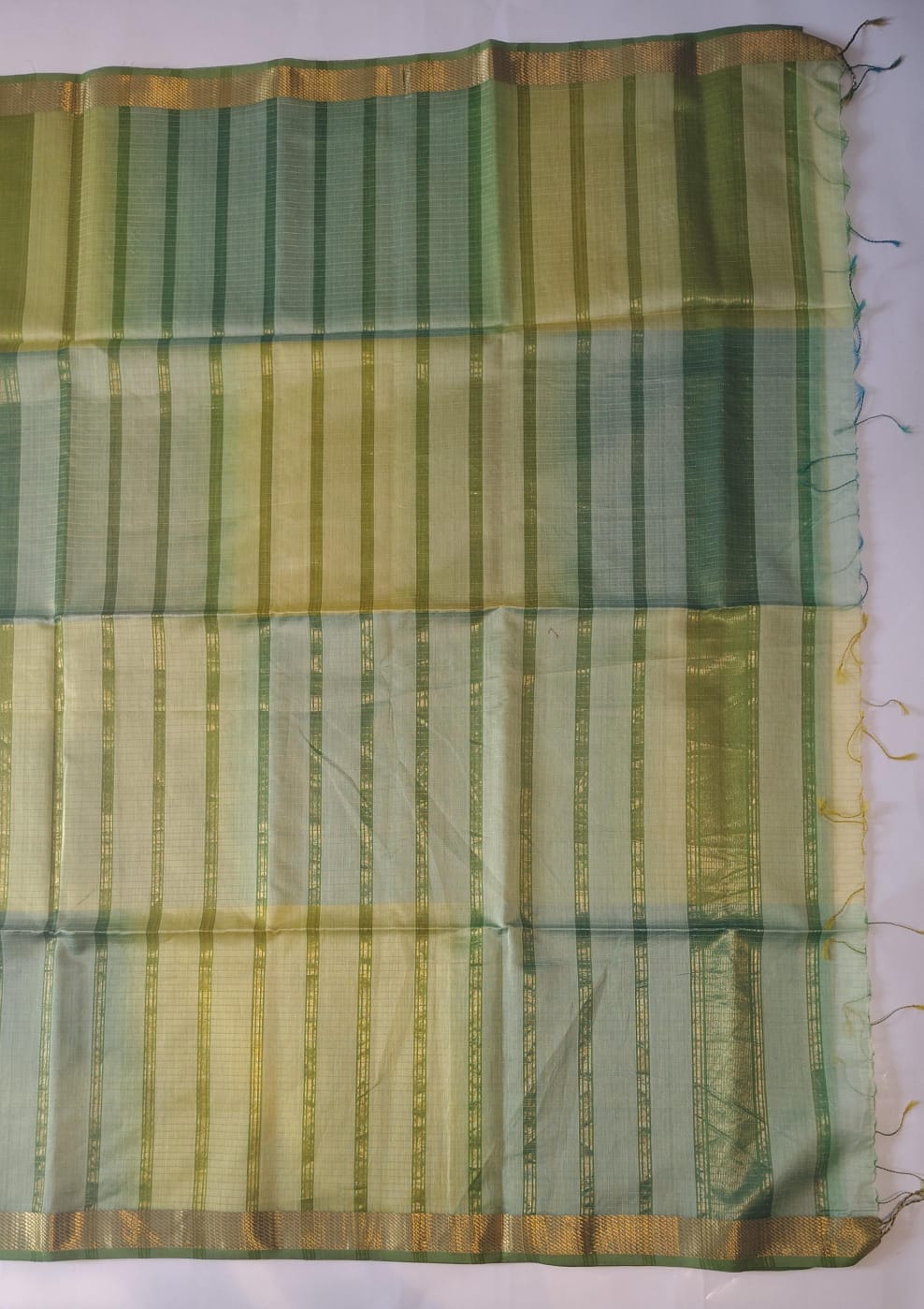 Maheshwari Handloom Silk-Cotton Saree – Green