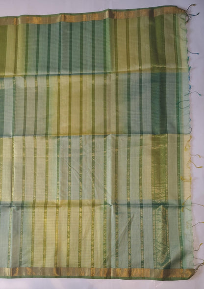 Maheshwari Handloom Silk-Cotton Saree – Green