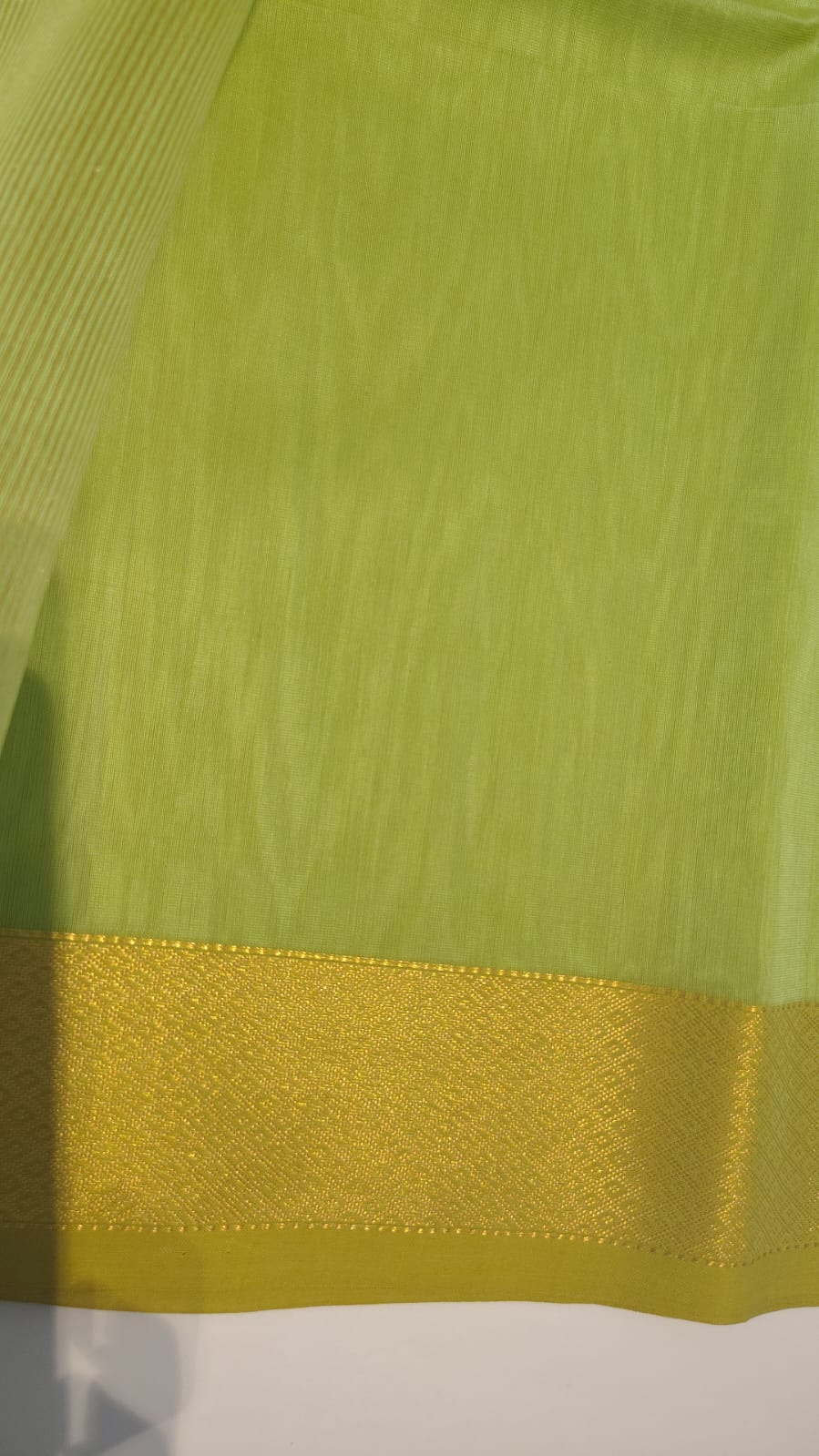 Maheshwari Handloom Silk-Cotton Saree – Forest Green