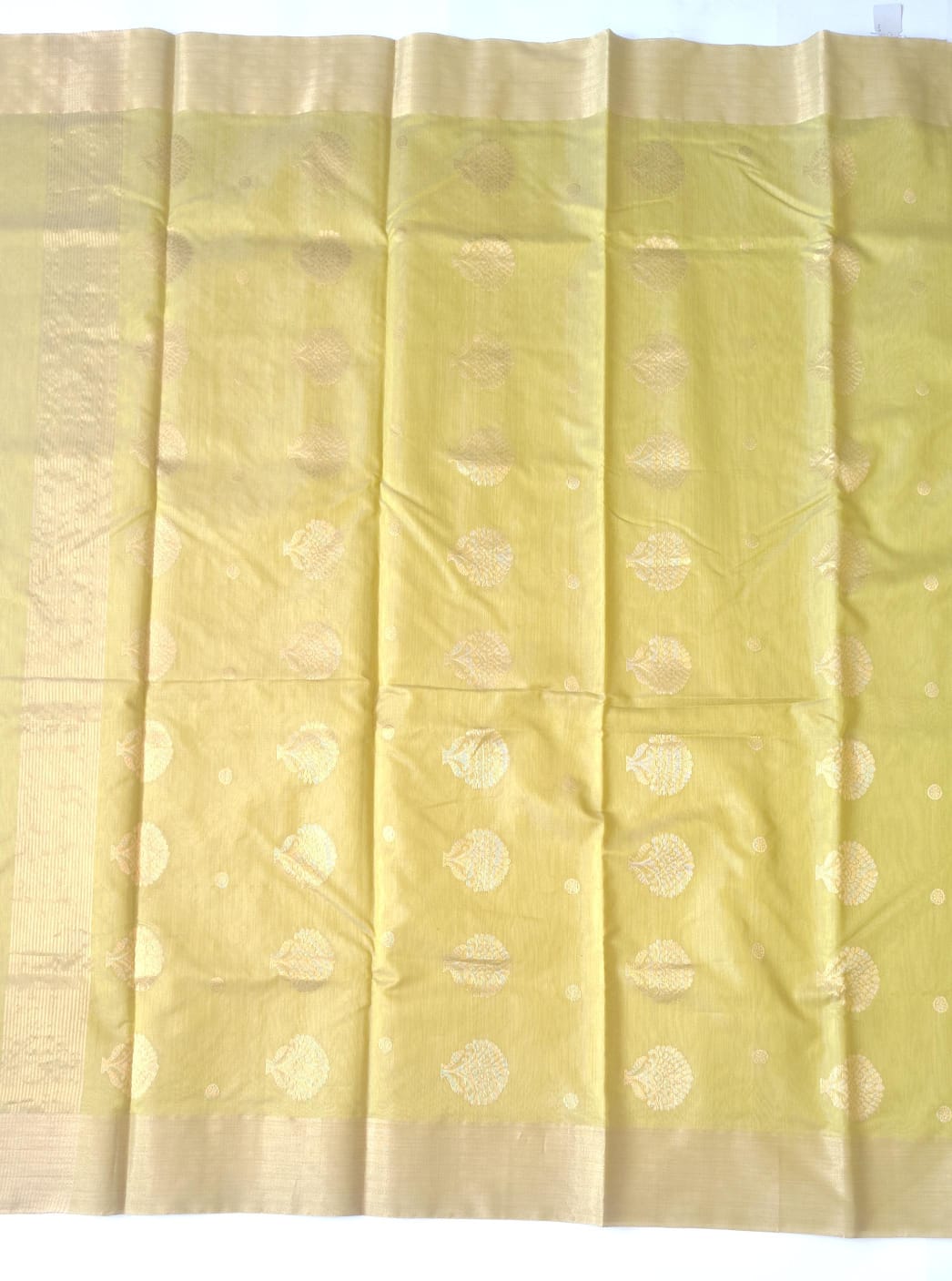 Chanderi Handwoven Saree – Sage Green