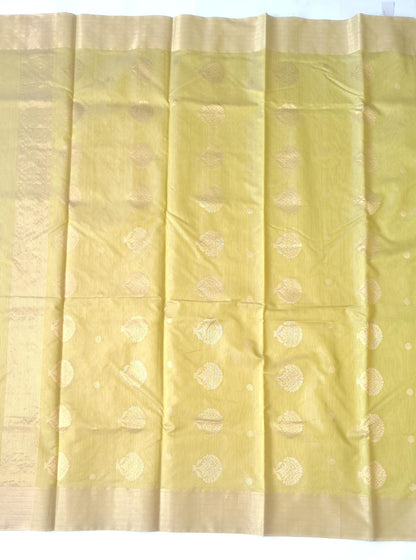 Chanderi Handwoven Saree – Sage Green