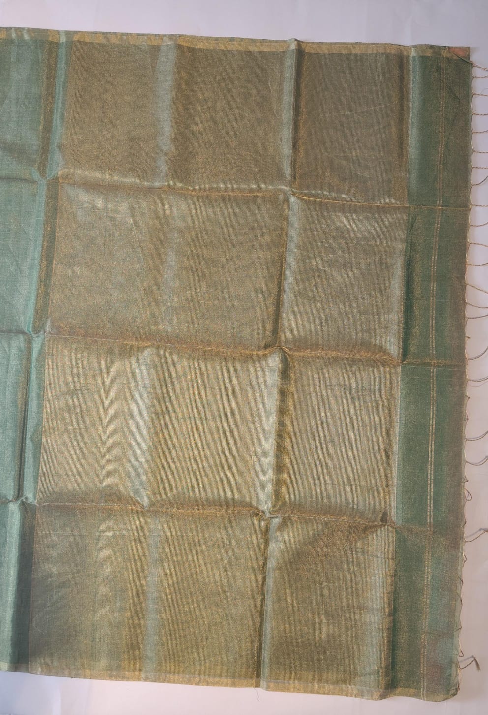 Maheshwari Handloom Silk-Cotton Saree – Sea Green