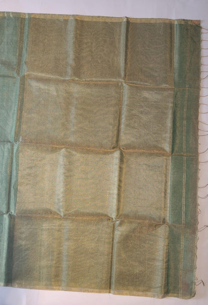 Maheshwari Handloom Silk-Cotton Saree – Sea Green