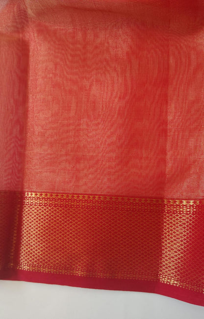 Maheshwari Handloom Silk-Cotton Saree – Pista Green