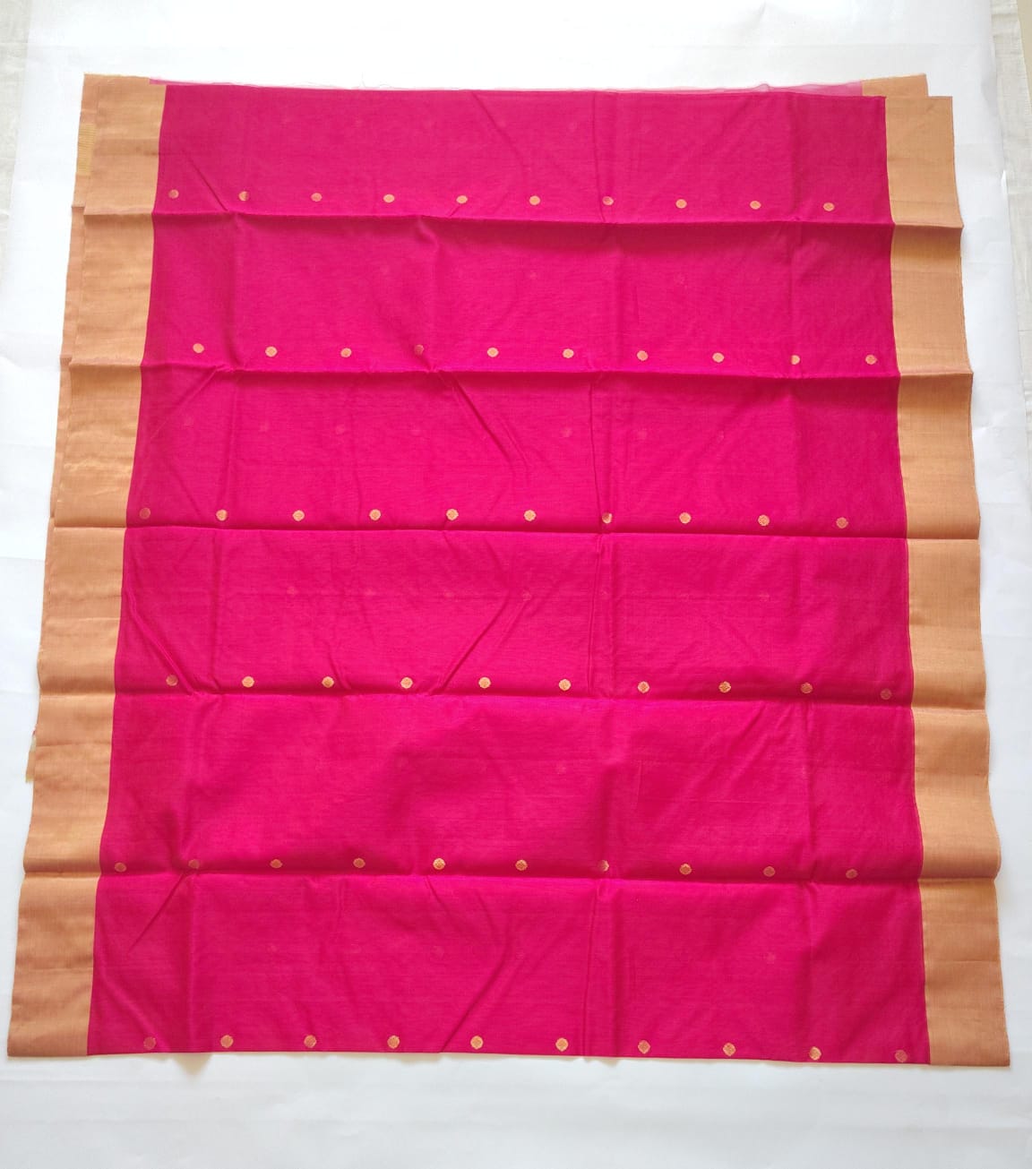 Chanderi Handwoven Saree – Vibrant Pink