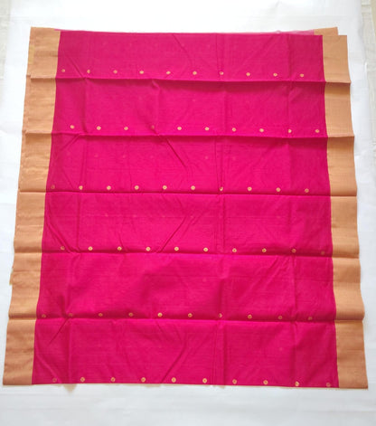 Chanderi Handwoven Saree – Vibrant Pink