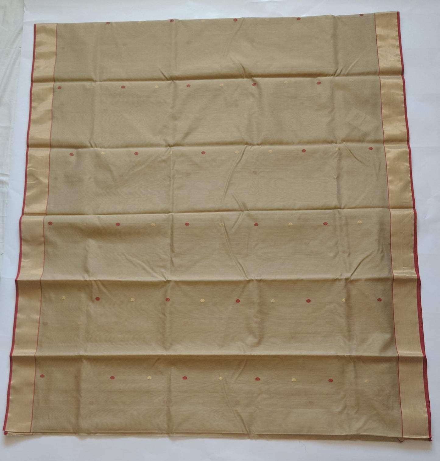 Chanderi Handwoven Saree – Sand Beige