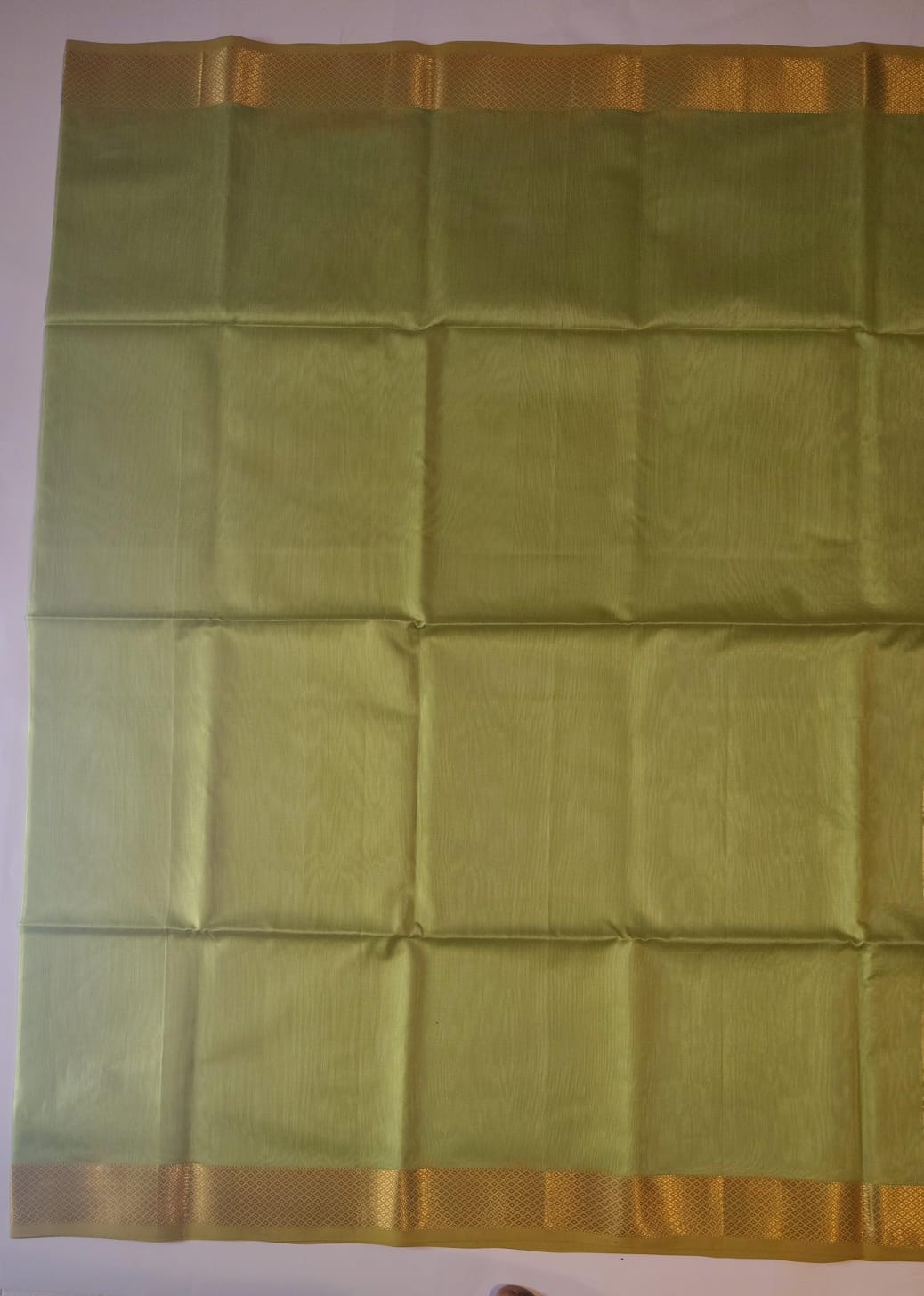 Maheshwari Handloom Silk-Cotton Saree – Forest Green