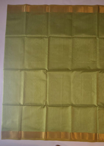 Maheshwari Handloom Silk-Cotton Saree – Forest Green