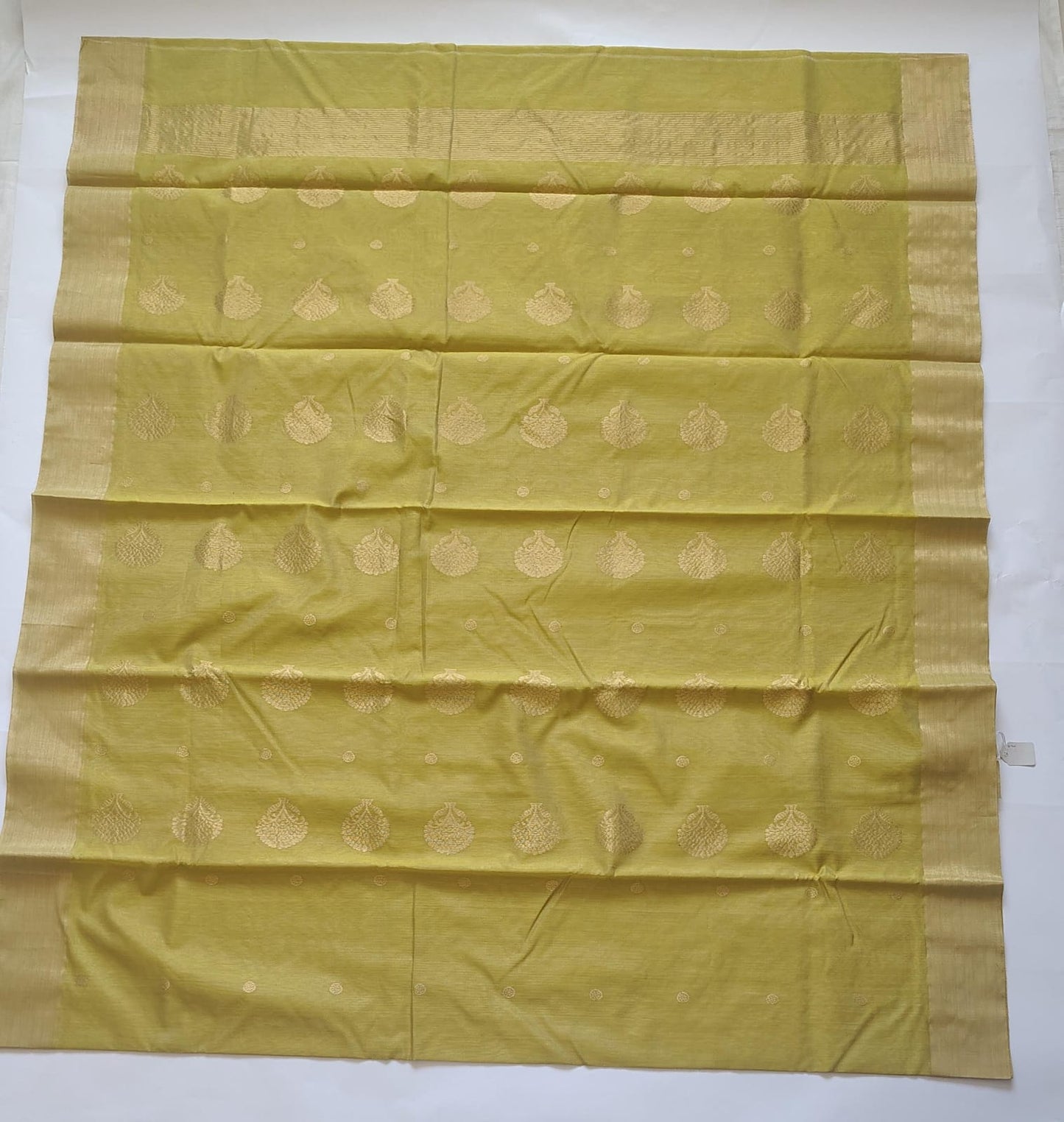 Chanderi Handwoven Saree – Sage Green
