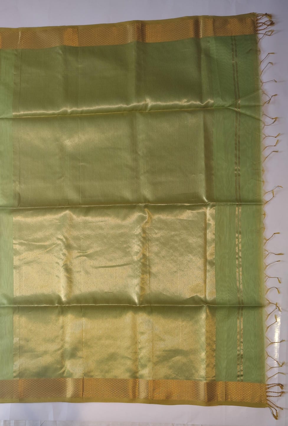 Maheshwari Handloom Silk-Cotton Saree – Forest Green