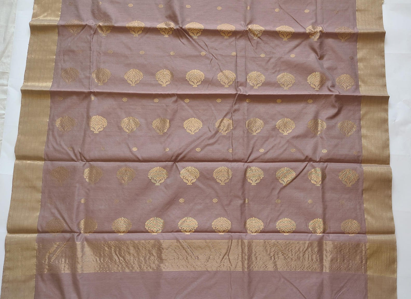 Chanderi Handwoven Saree – Earthy Brown