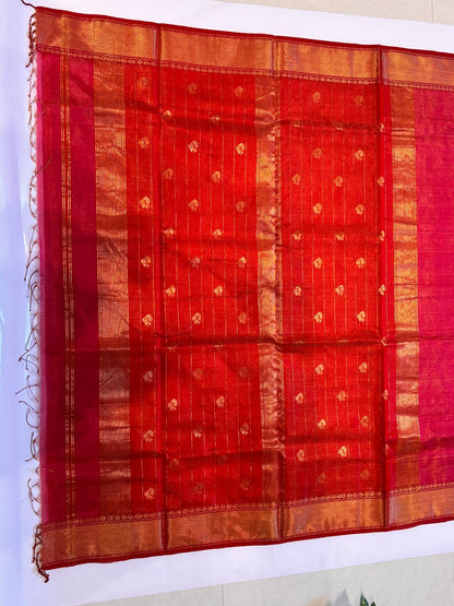 Handwoven Vibrant Pink Maheshwari Saree with Rich Zari Border