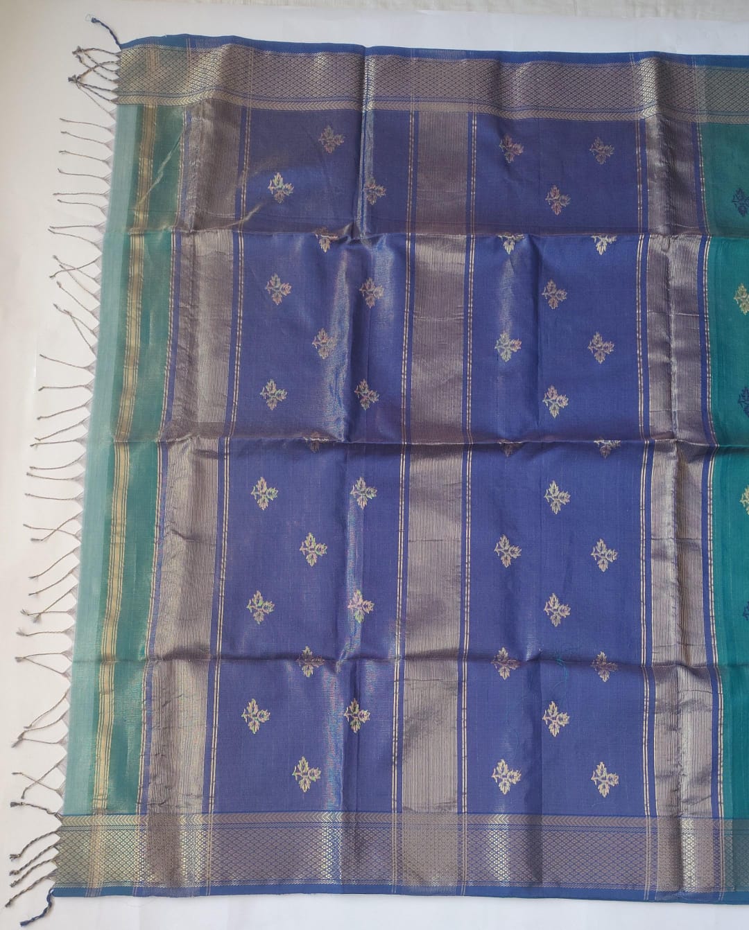 Maheshwari Handloom Silk-Cotton Saree – Royal Blue