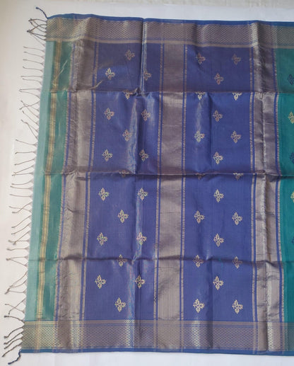 Maheshwari Handloom Silk-Cotton Saree – Royal Blue