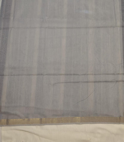 Maheshwari Handloom Silk-Cotton Saree – Charcoal Grey