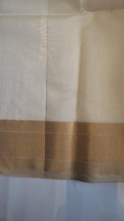 Maheshwari Handloom Silk-Cotton Saree – Ivory White