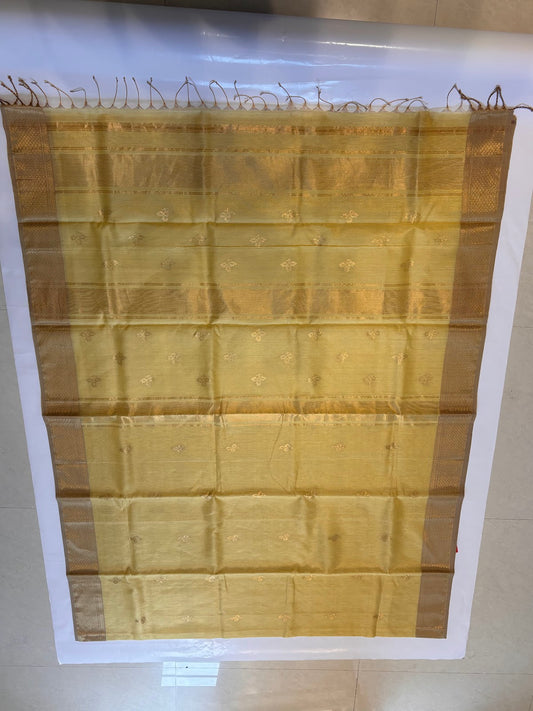 Handwoven Pista Green Maheshwari Saree with Blouse Piece
