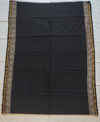 Chanderi Printed Saree – Crimson & Blue