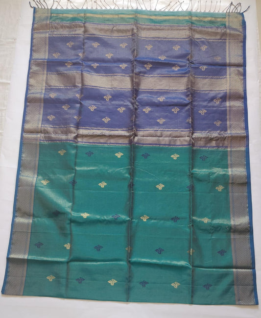 Maheshwari Handloom Silk-Cotton Saree – Royal Blue