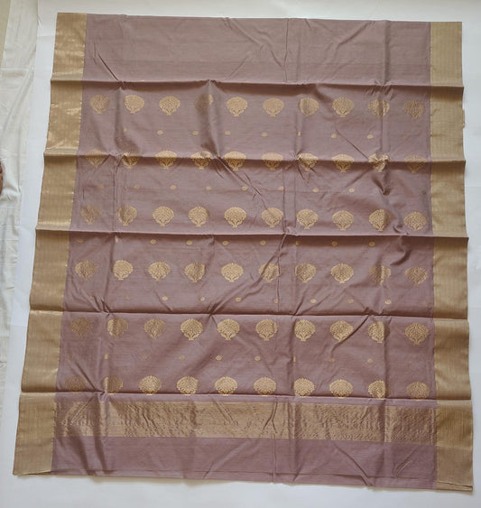 Chanderi Handwoven Saree – Earthy Brown