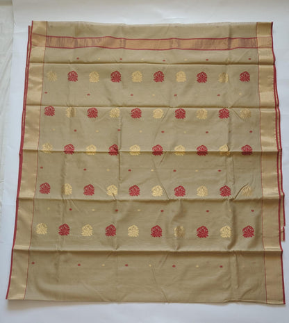 Chanderi Handwoven Saree – Sand Beige