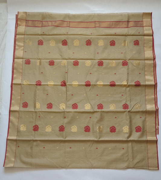 Chanderi Handwoven Saree – Sand Beige